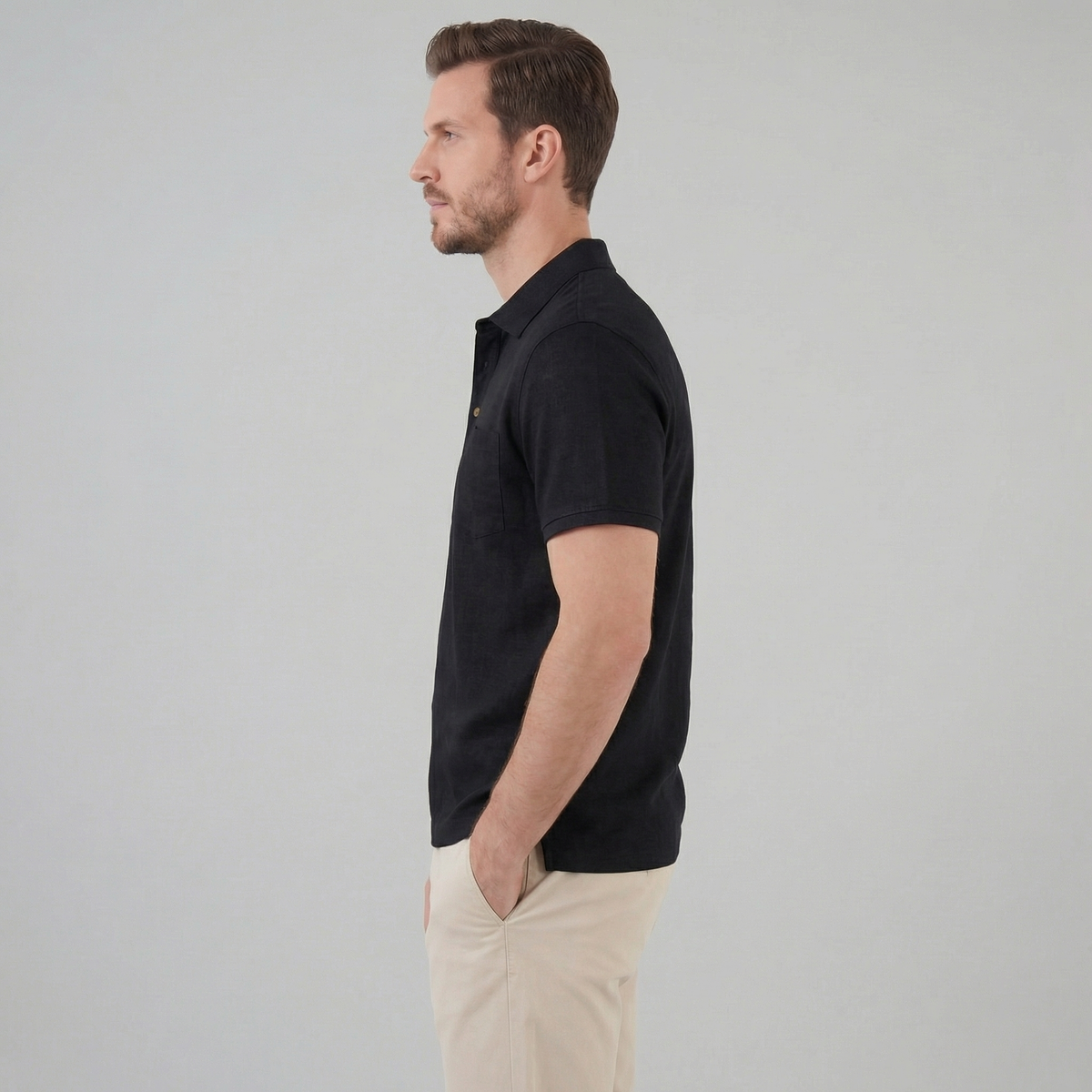 Summer high polo | lightweight knitwear garment — product view
