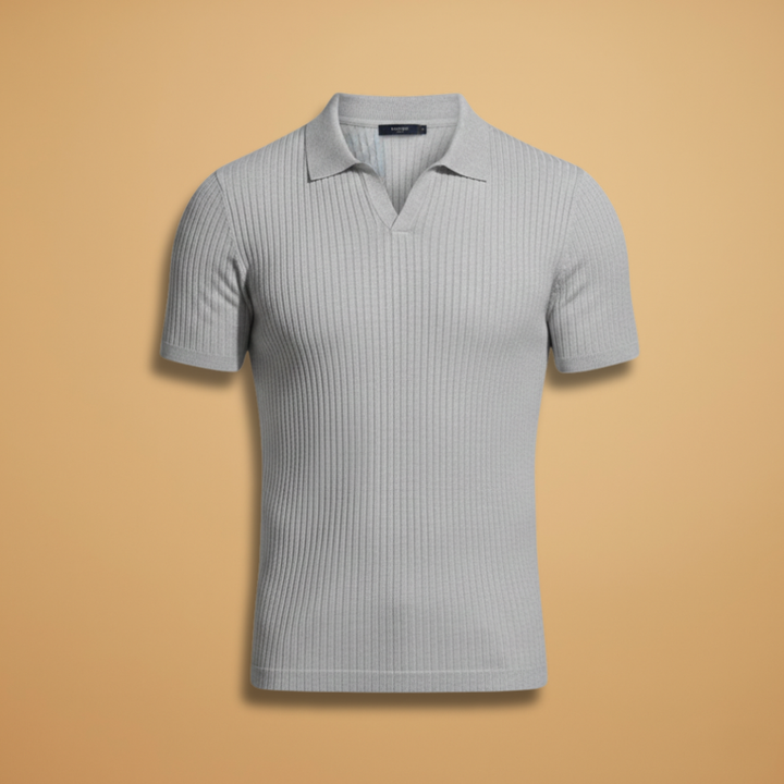 Polohemd für Herren mit Slim Fit — Hellgrau