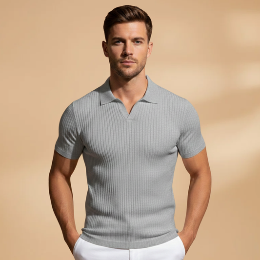Men's high polo shirt | slim fit workwear — Light Grey