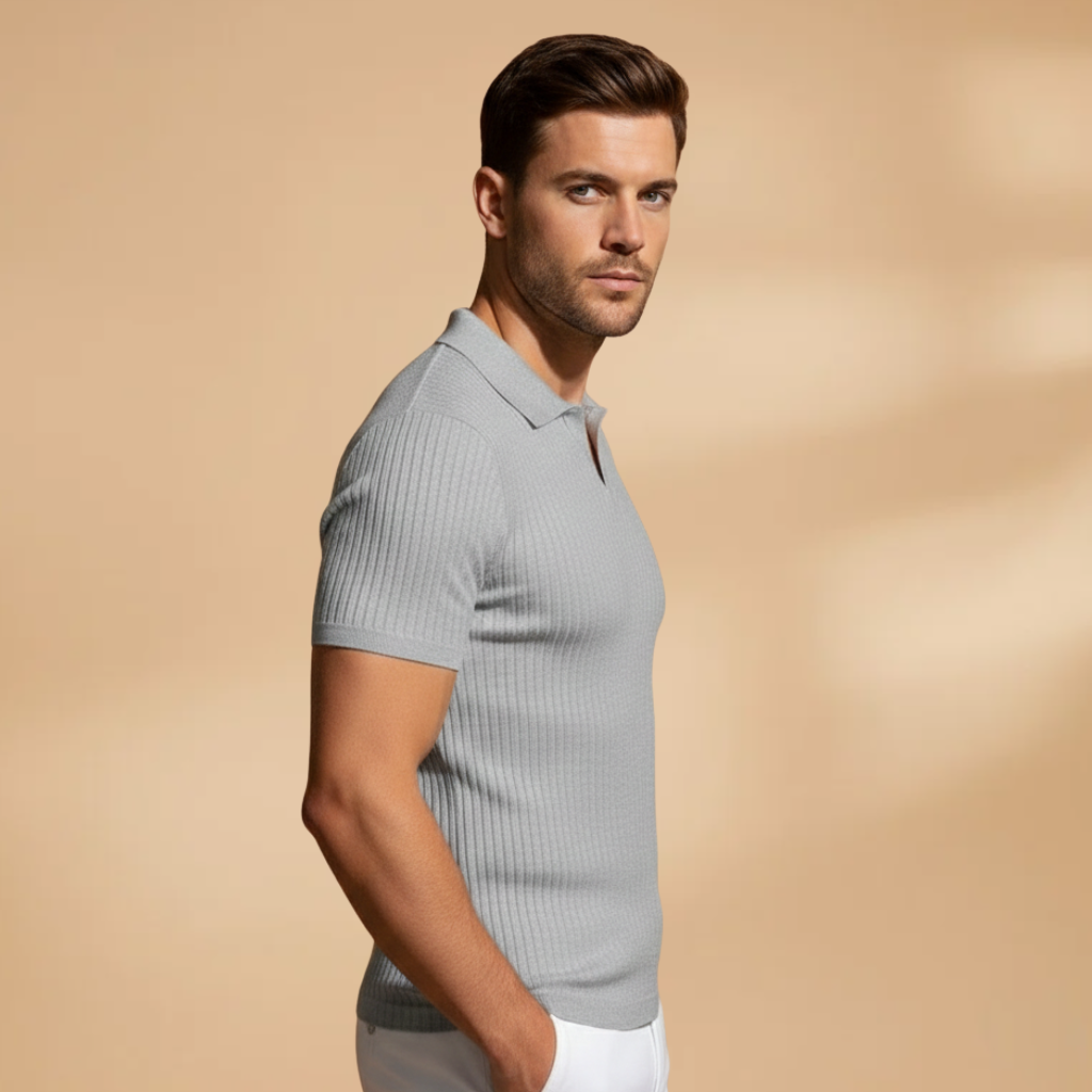 Men's high polo shirt | slim fit workwear — product view