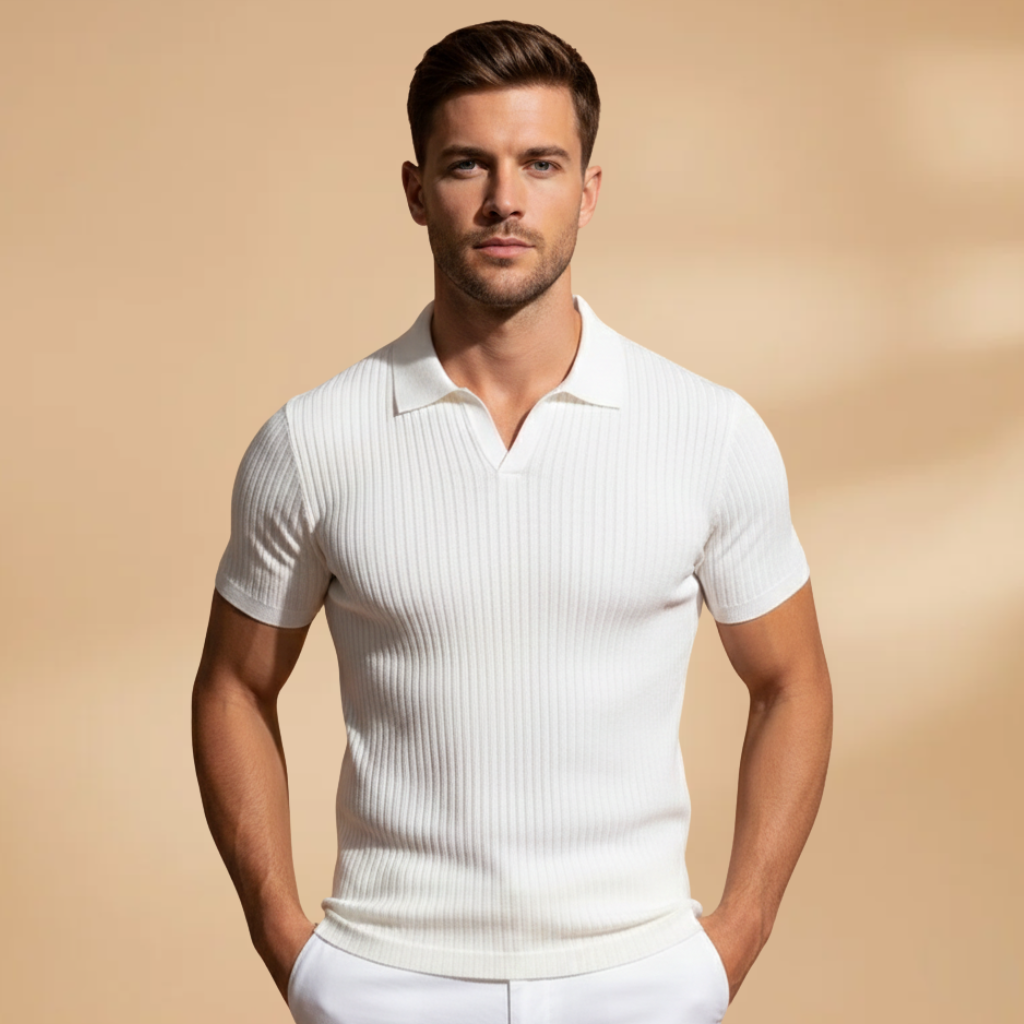 Men's high polo shirt | slim fit workwear — White