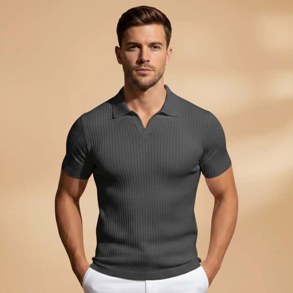 Men's high polo shirt | slim fit workwear — Dark Grey