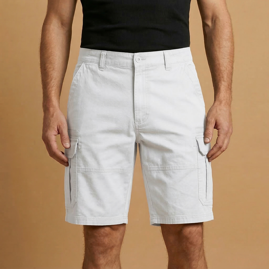 Men's casual Bermuda shorts | straight cut for summer leisure — White