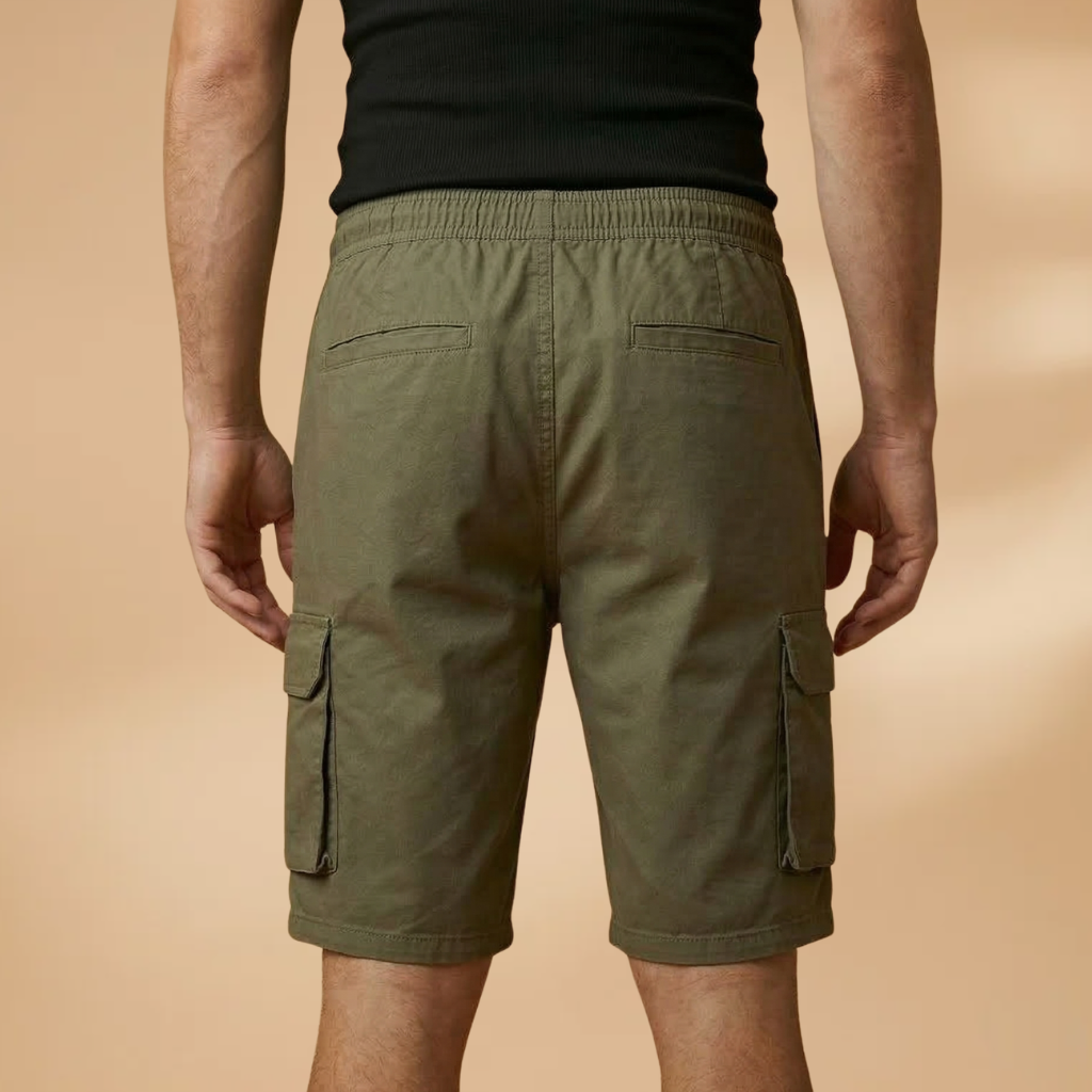 Men's Loose-Fit Bermuda Cargo Shorts with Elastic Waistband — product view