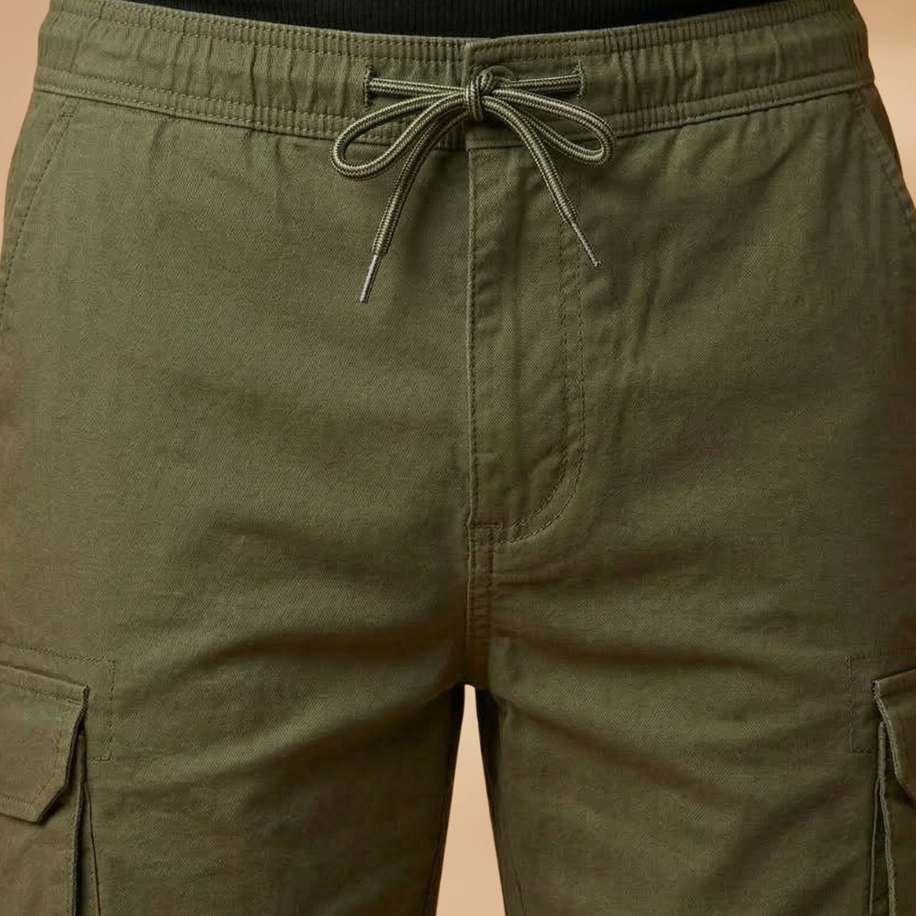 Men's Loose-Fit Bermuda Cargo Shorts with Elastic Waistband — product view