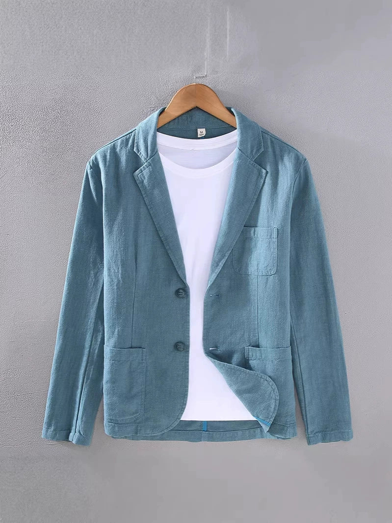 Jacket for men — straight suit jacket for cocktail events — Peacock Blue