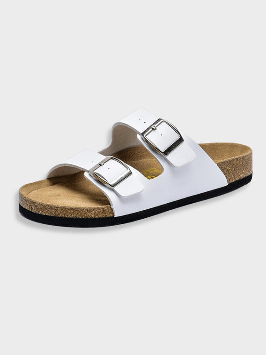 Men's summer shoes — ergonomic leisure sandals with buckles — White