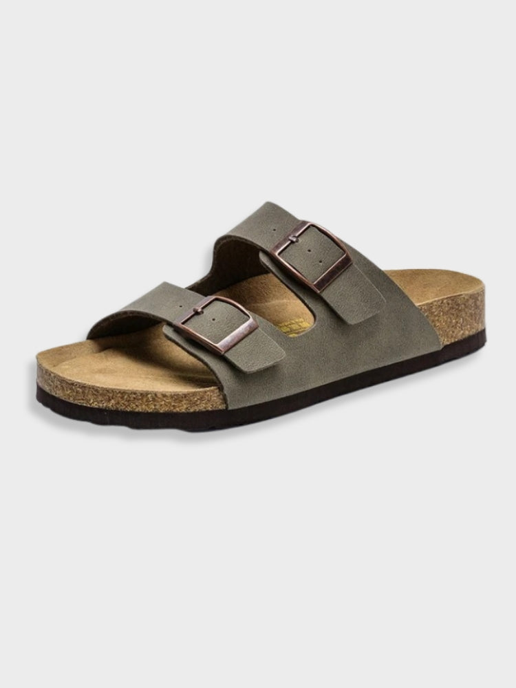 Men's summer shoes — ergonomic leisure sandals with buckles — Dark Grey