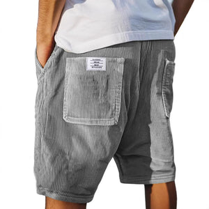 Herrenshorts in Cordoptik mit Taschen — Grau