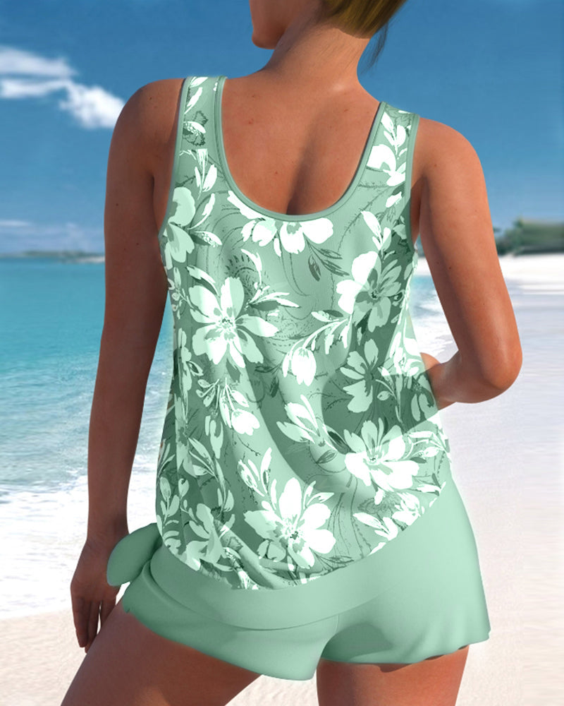 Tankini swimsuit for women — pool set with tank top and briefs — product view