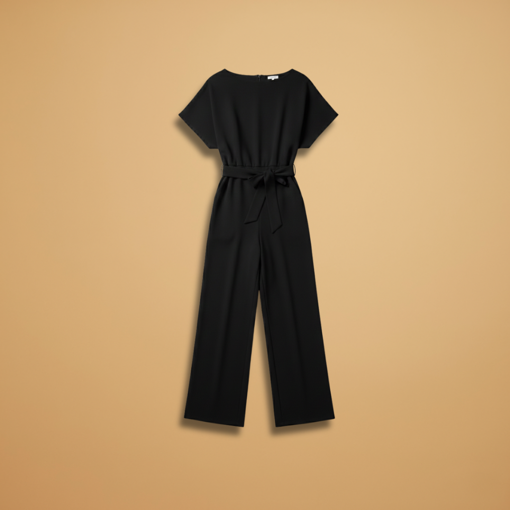 Women's Summer Jumpsuit – Loose Fit, Wide Legs and Straps — Black