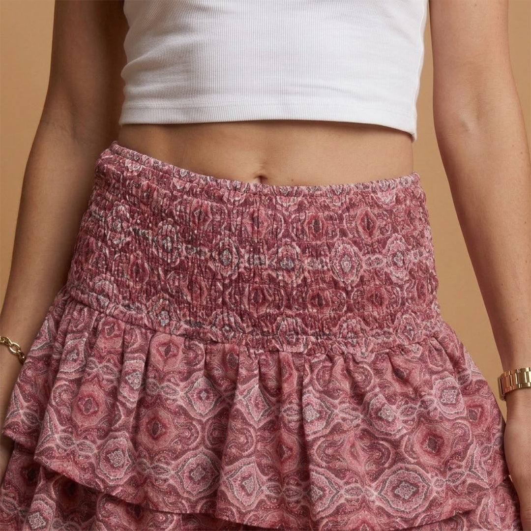 Women's Draped Trapeze Skirt with Elastic Waistband — product view