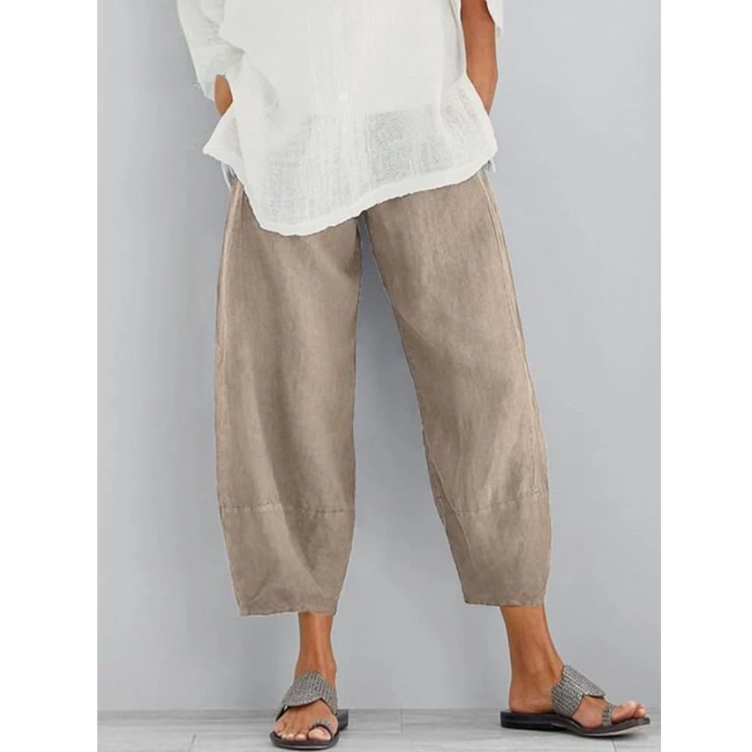 Pantalon pour femme à coupe large et jambes droites — Kaki