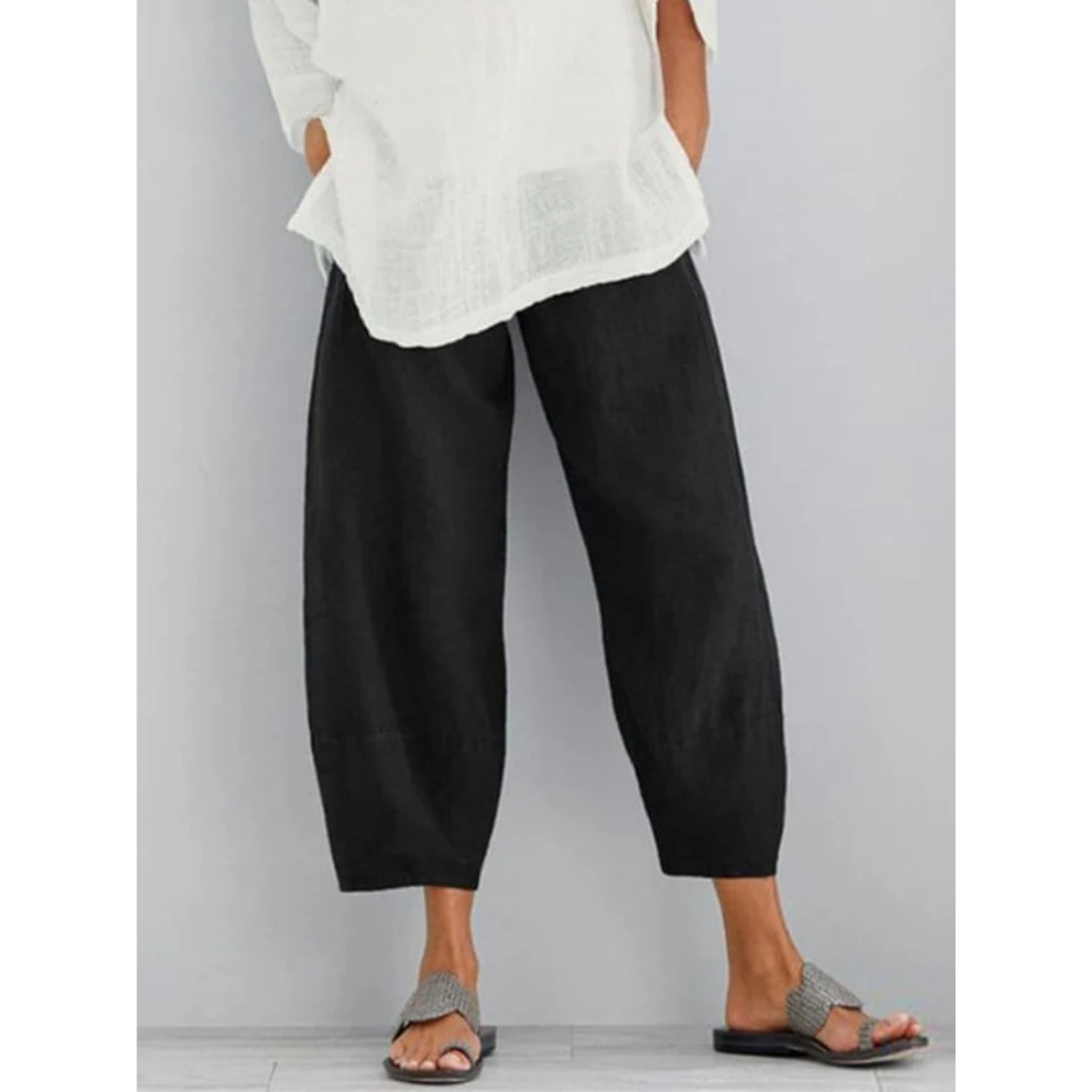 Pantalon pour femme à coupe large et jambes droites — Noir