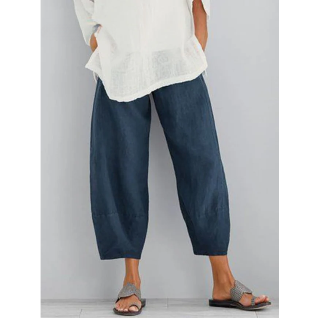 Pantalon pour femme à coupe large et jambes droites — Bleu