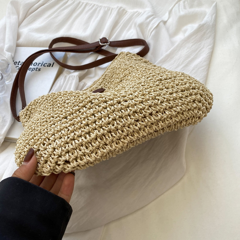 Large Bohemian women's handbag - soft mesh tote - casual use — product view