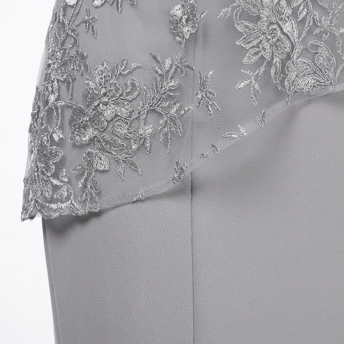 Plus size midi dress for women with lace embroidery — product view