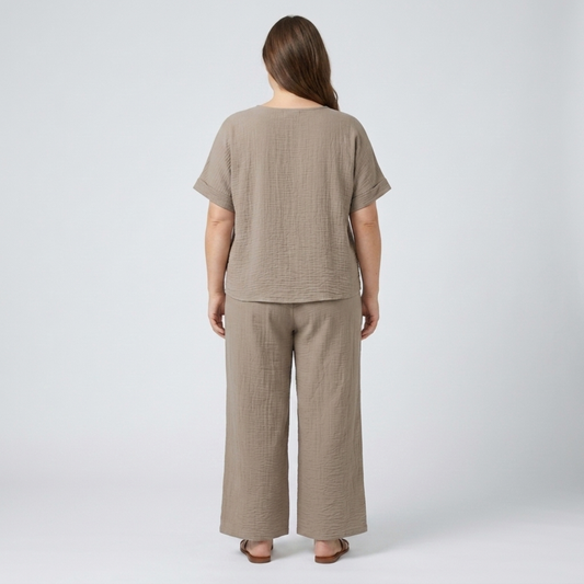 Casual plus size pants set for women — product view