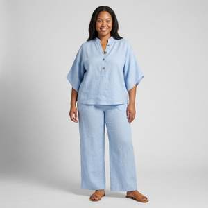 Ensemble deux pièces grande taille pour femme — Bleu ciel