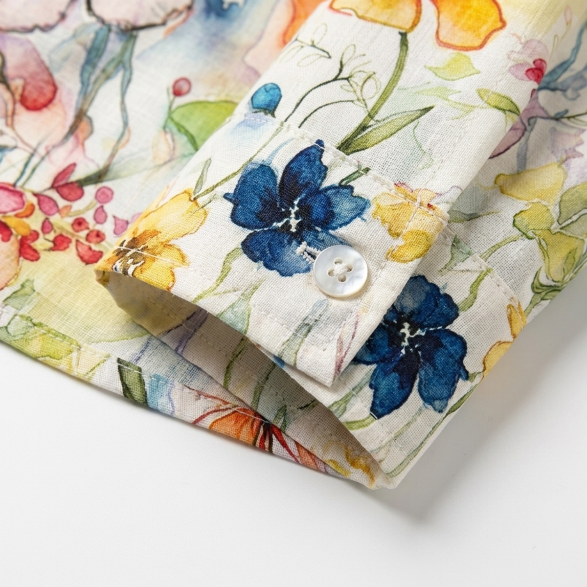 Plus size floral print long sleeve blouse for women — product view