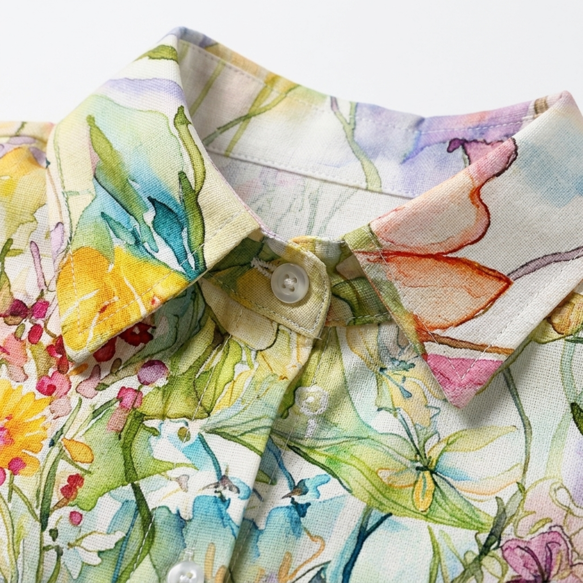 Plus size floral print long sleeve blouse for women — product view