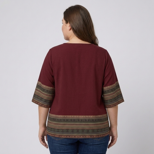 Plus size V-neck blouse for women — product view