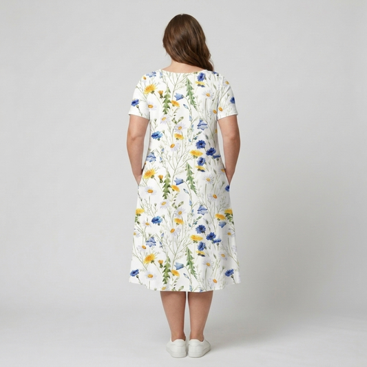 Casual printed mid-length dress — product view