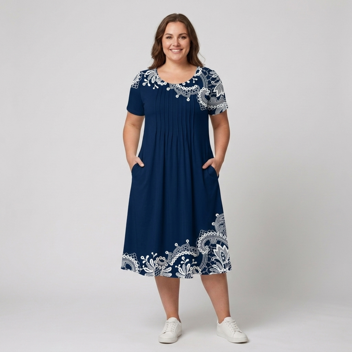 Robe pour femme à motifs — Bleu marine
