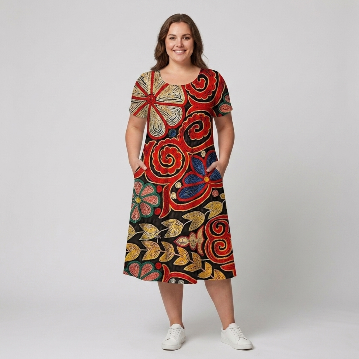 Robe pour femme à motifs — Rouge