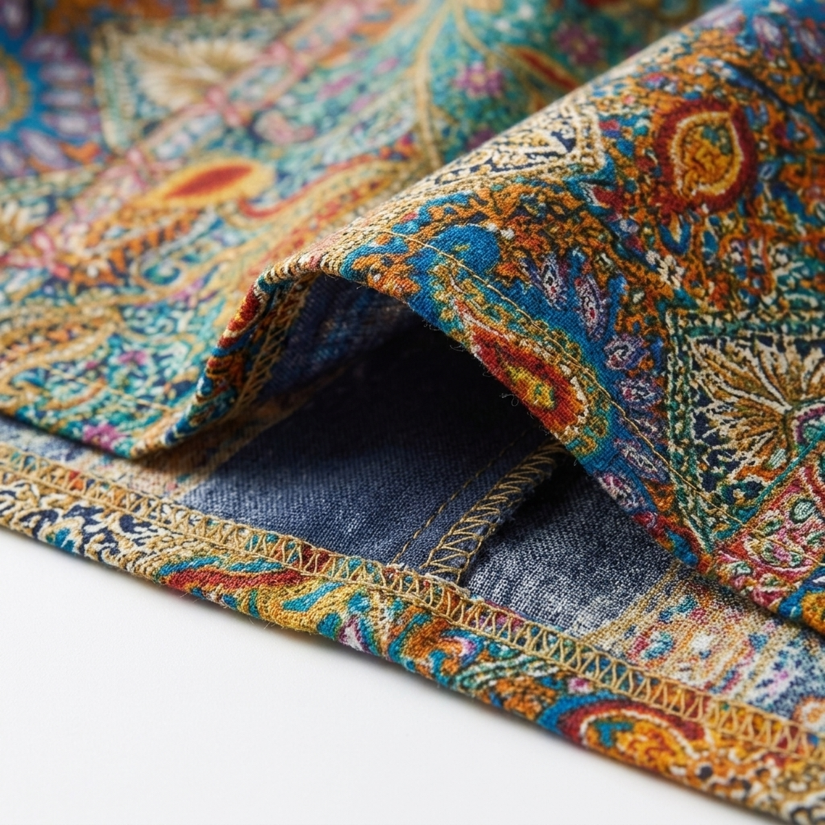 Plus size long dress for women with paisley print straps — product view
