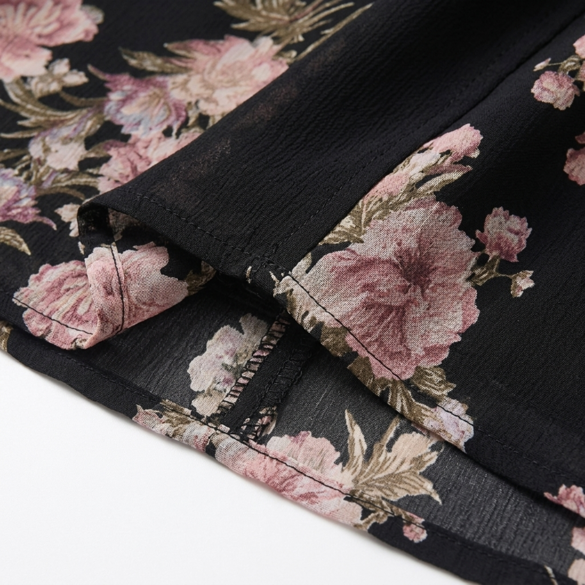 Plus Size Midi Dress – Crossover Collar and Butterfly Sleeves — product view