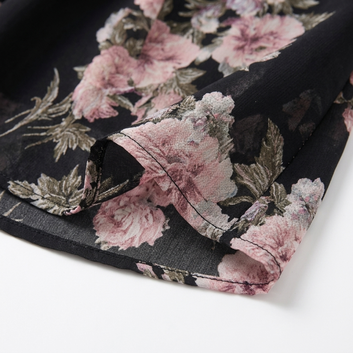 Plus Size Midi Dress – Crossover Collar and Butterfly Sleeves — product view