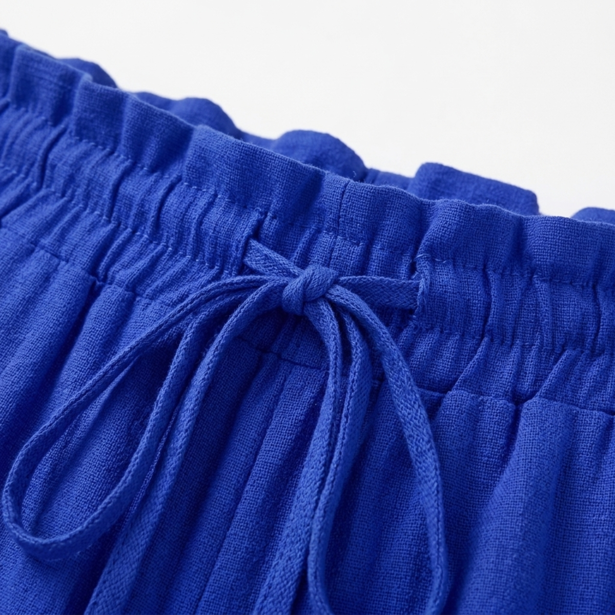 Wide large size pants for women with elastic waistband and drawstring — product view