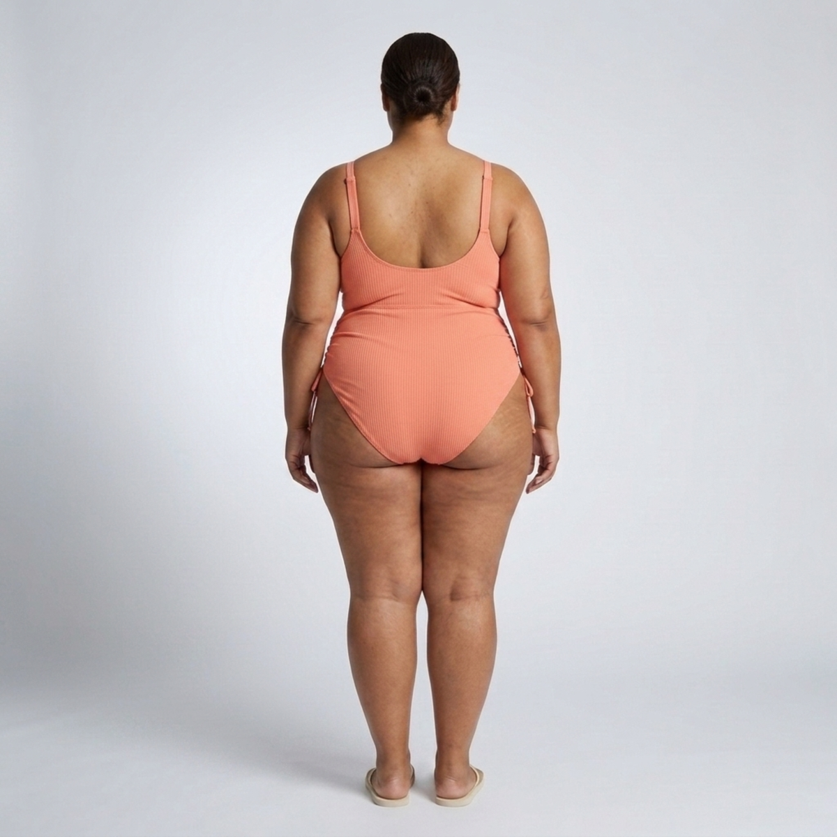 Plus Size One-Piece Swimsuit for Women with Cutout and Ruching — product view