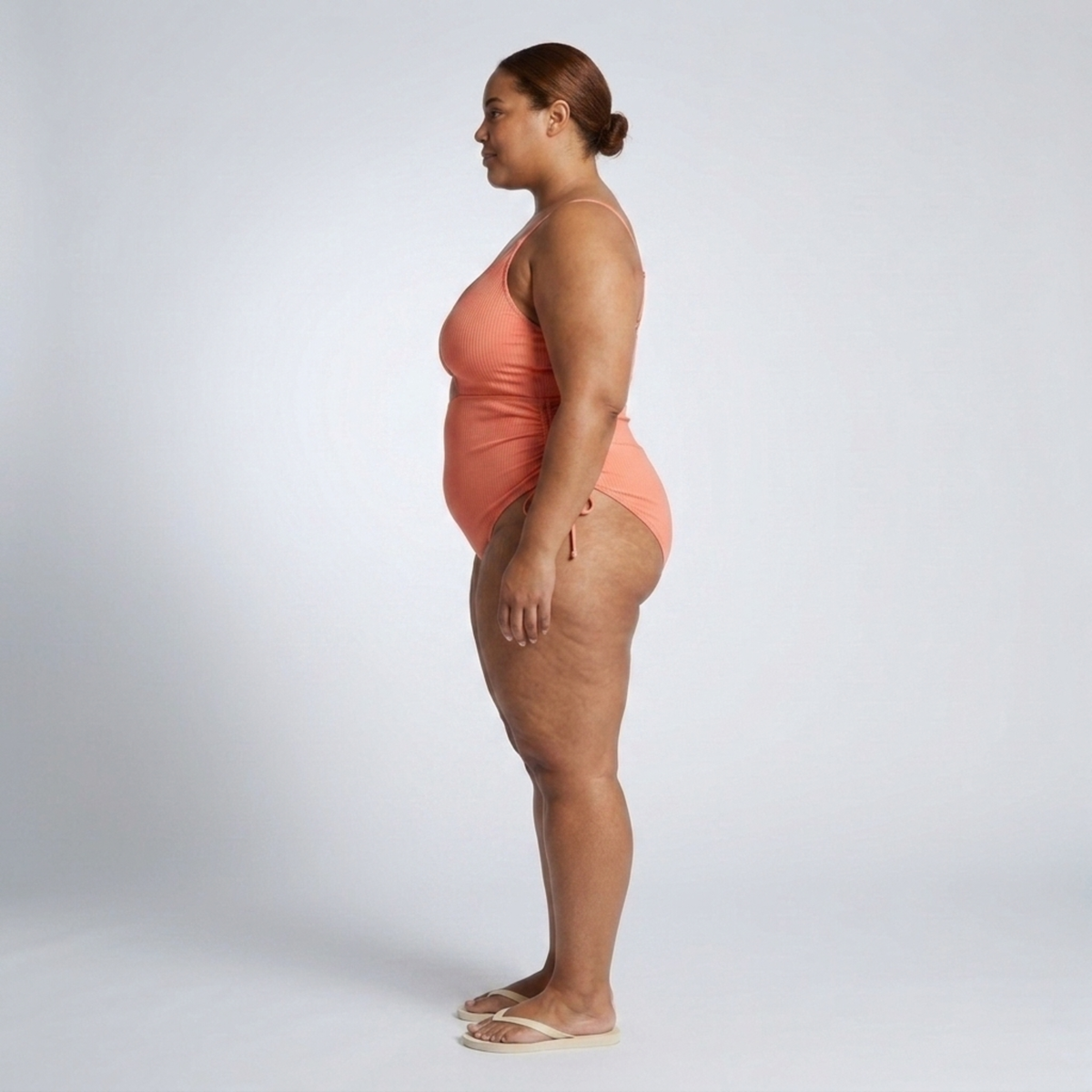 Plus Size One-Piece Swimsuit for Women with Cutout and Ruching — product view