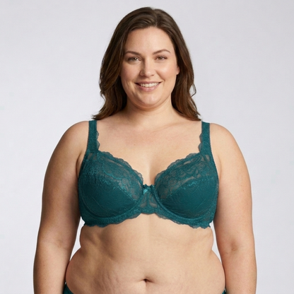 Plus size women's bra with underwire and lace details — image 8