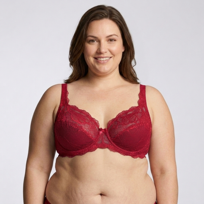 Plus size women's bra with underwire and lace details — image 7