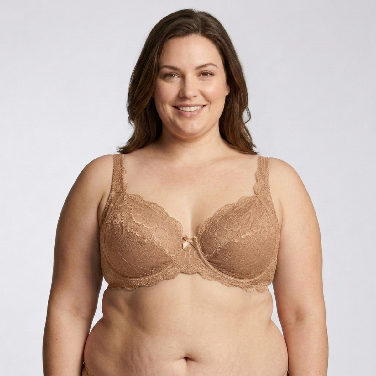 Plus size women's bra with underwire and lace details — image 6