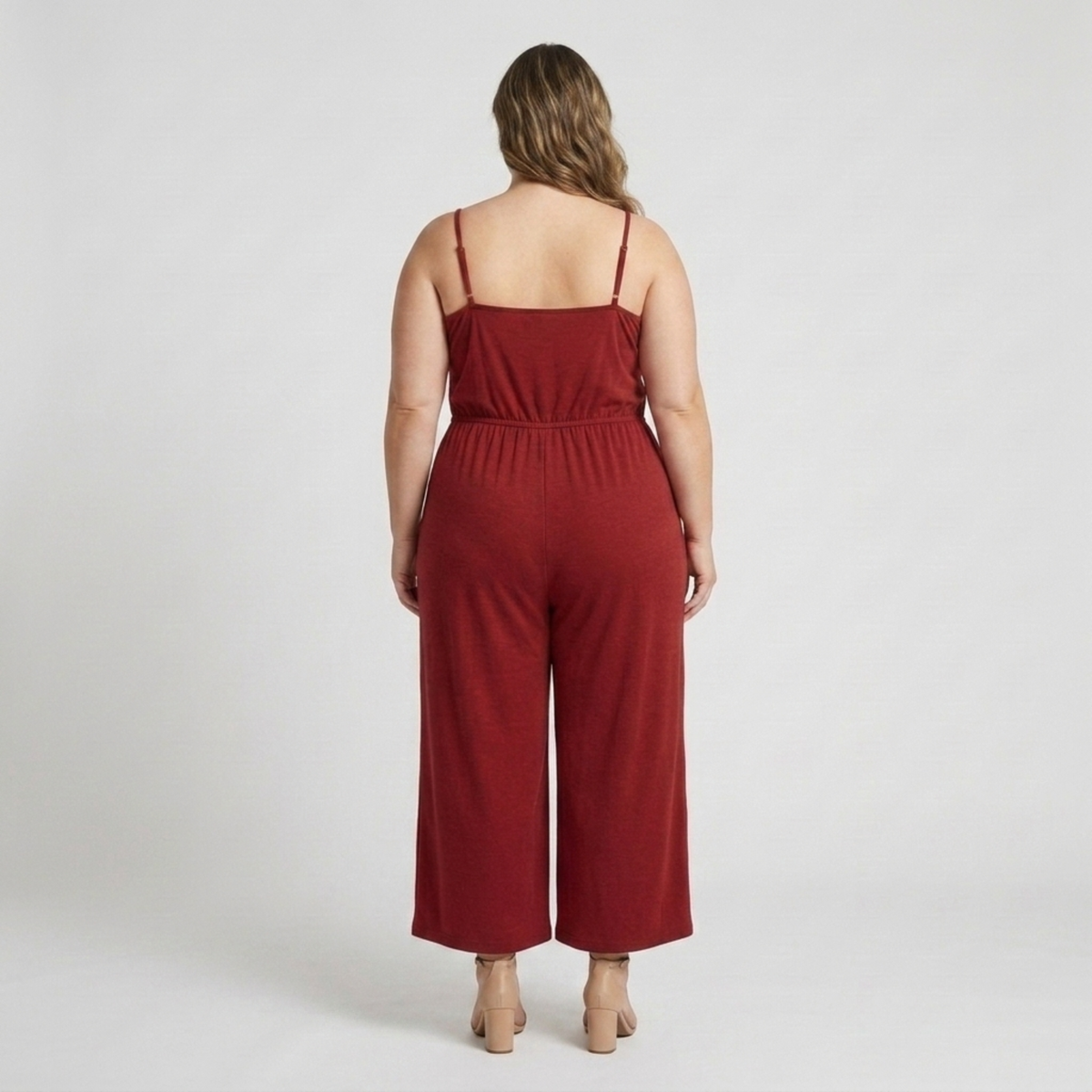 Plus size women's loose and casual wide-leg jumpsuit — product view