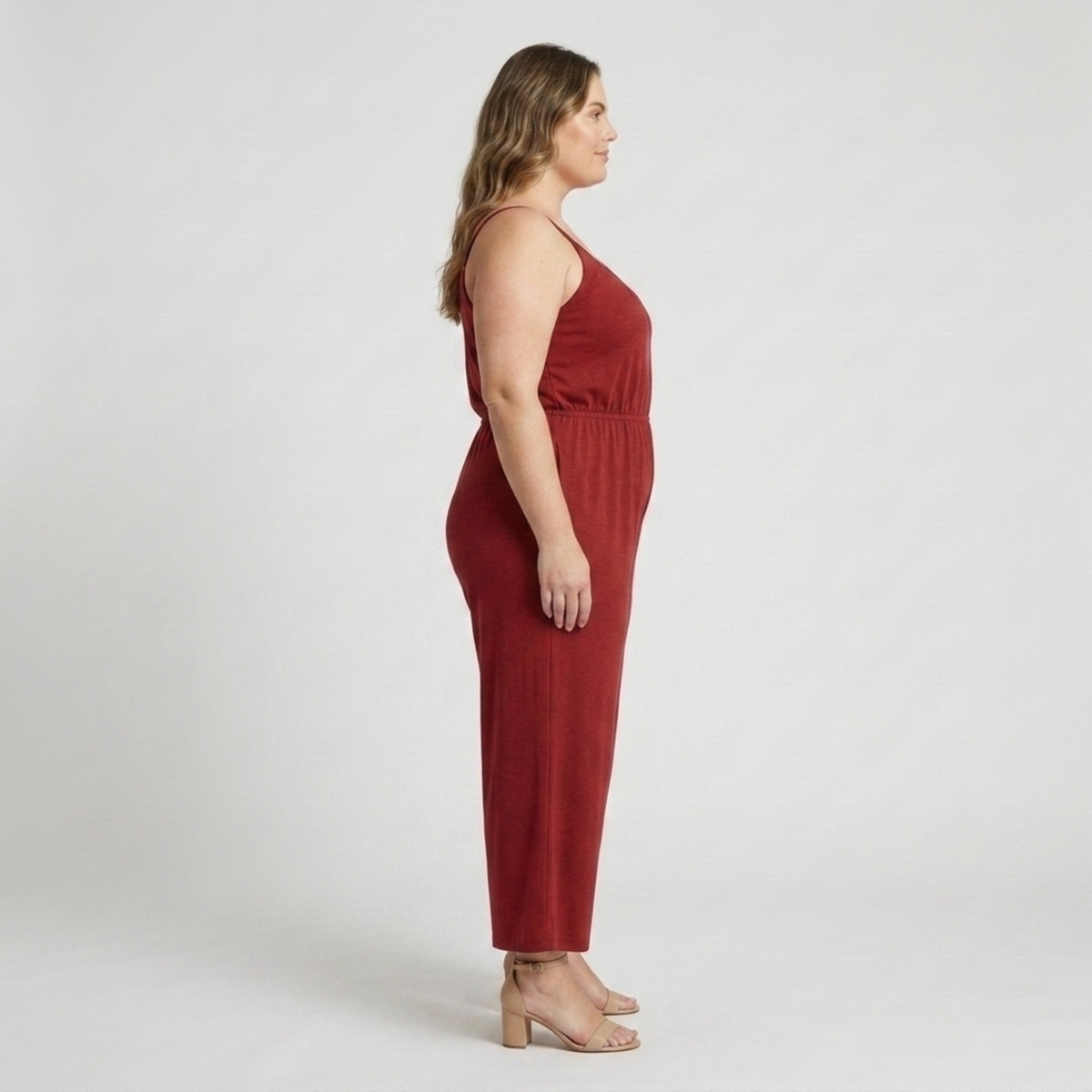 Plus size women's loose and casual wide-leg jumpsuit — product view