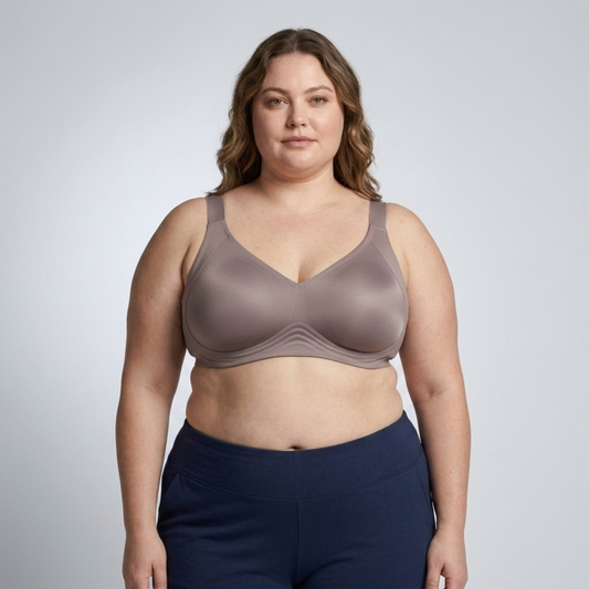 Plus Size Women's Seamless and Wire-Free Invisible Bra — Coffee