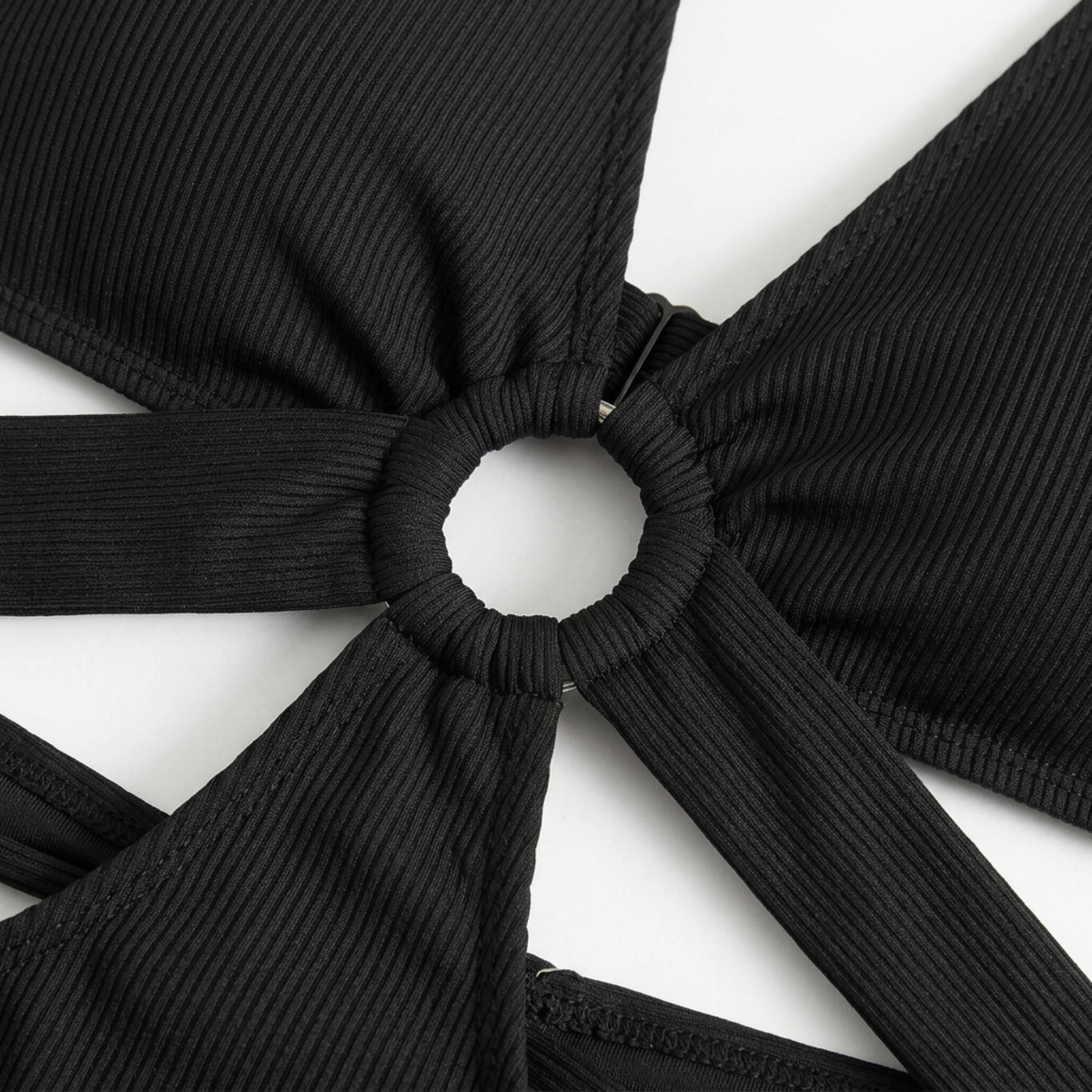 Plus size one-piece swimsuit for women with cut-out back design — product view