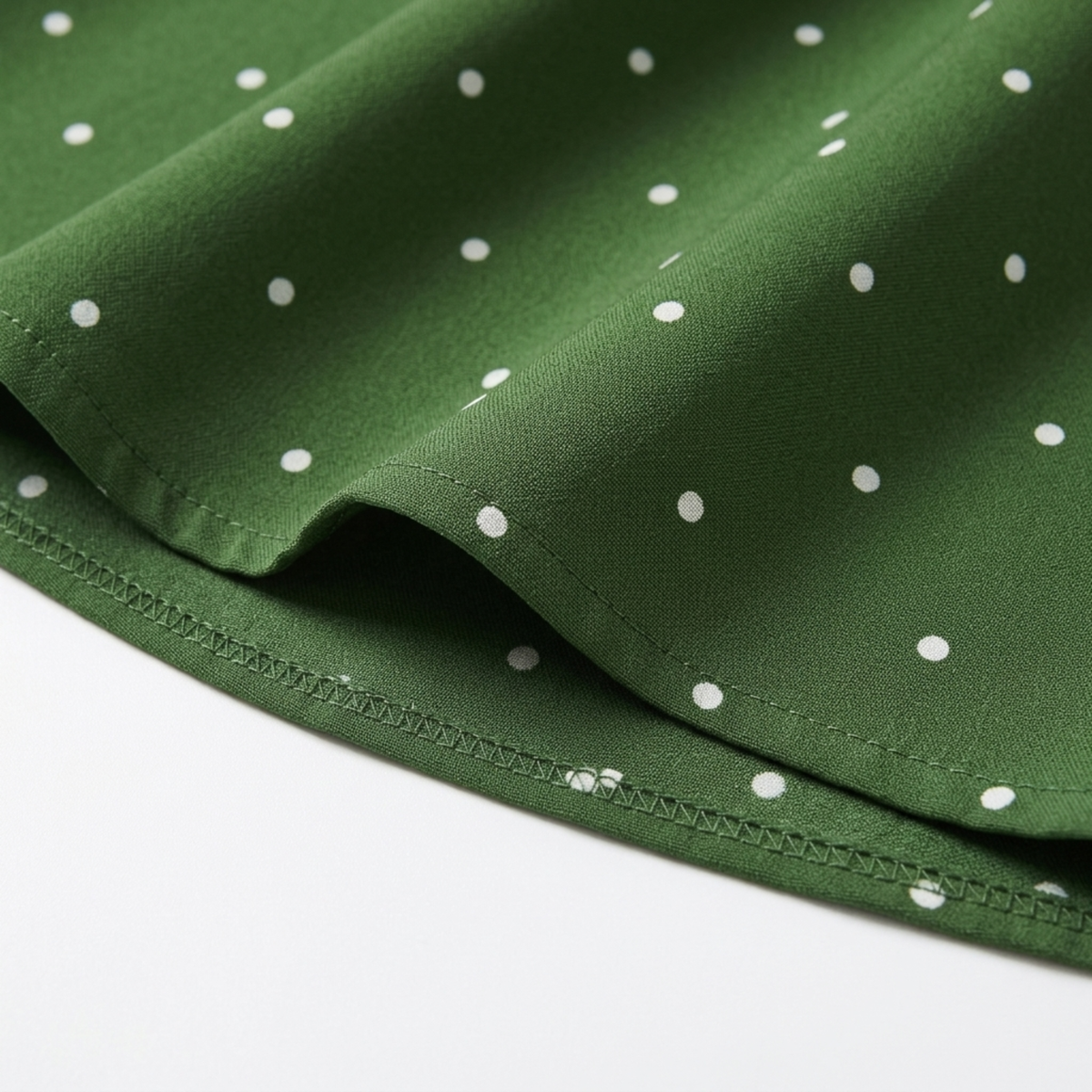 Plus Size Polka Dot Skater Dress – Square Neck and Puff Sleeves — product view