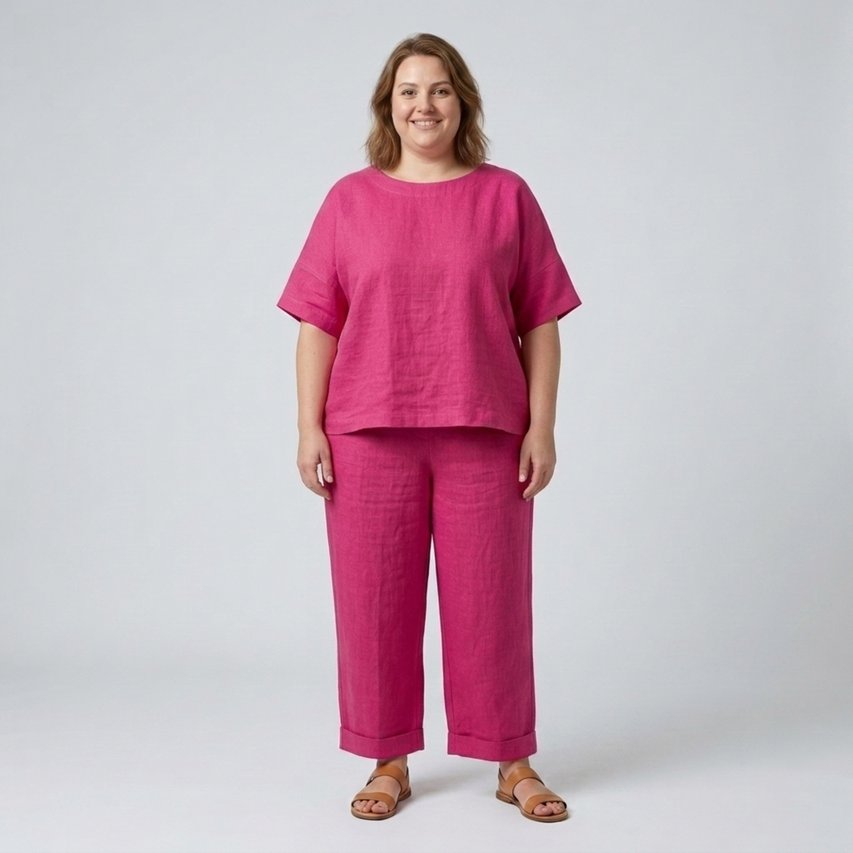 Zweiteiliges Set in großen Größen für Damen — Rosa