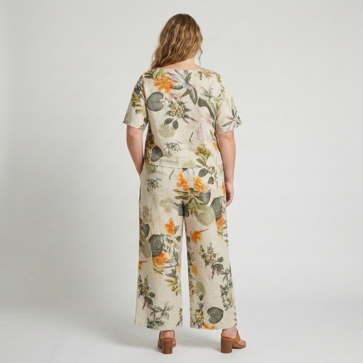 Plus Size Floral Print Pants Set — product view