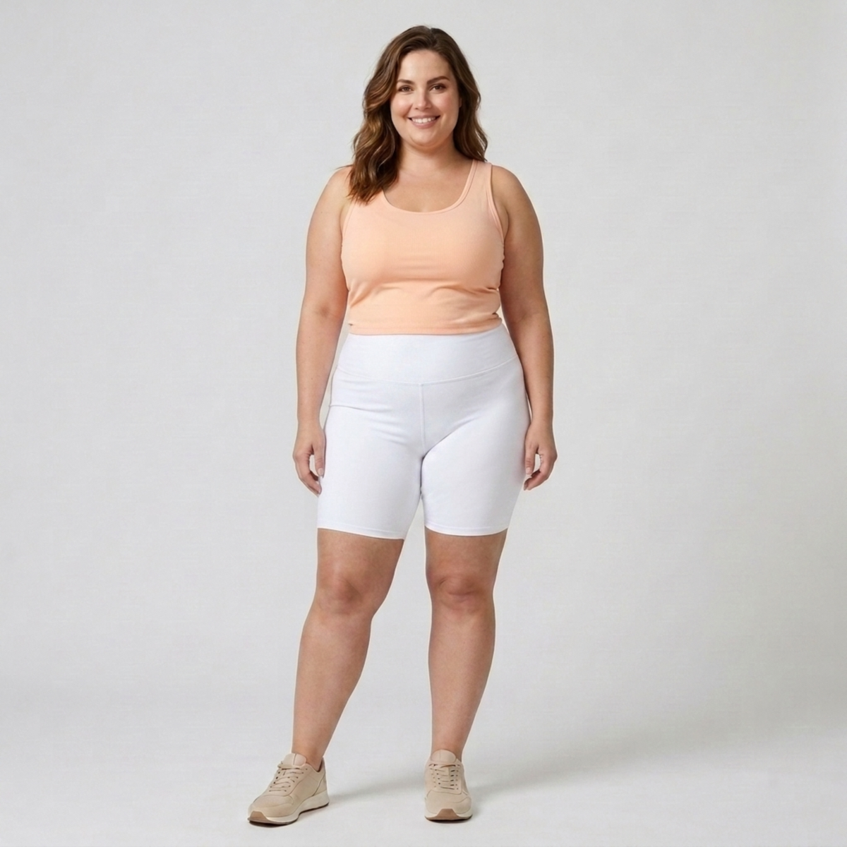Short de cyclisme taille haute pour femme — Blanc