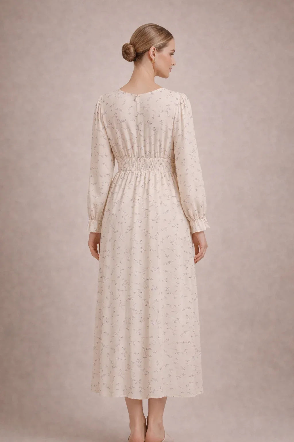 Long Floral Maternity Dress with Empire Waist — product view