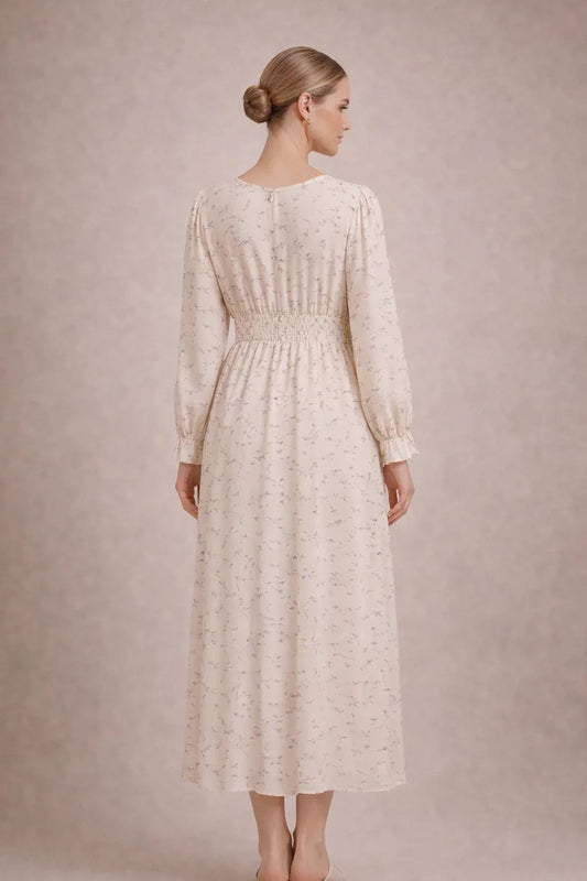 Long Floral Maternity Dress with Empire Waist — product view