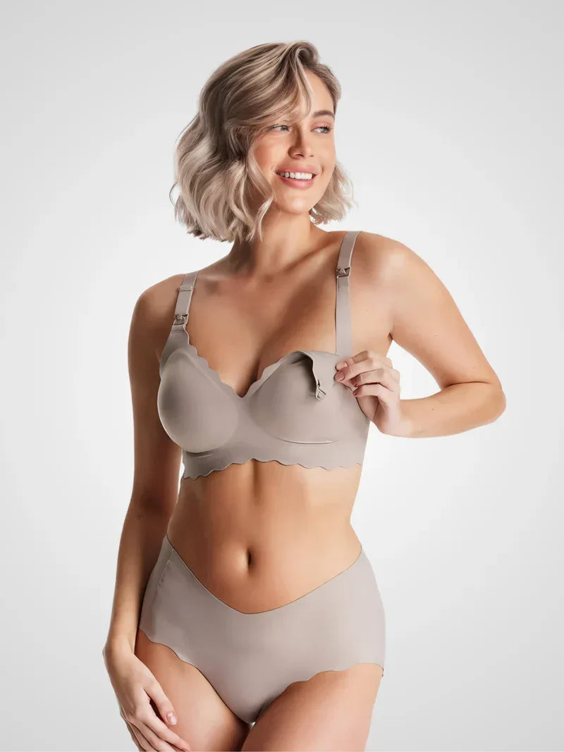 Seamless nursing bra
