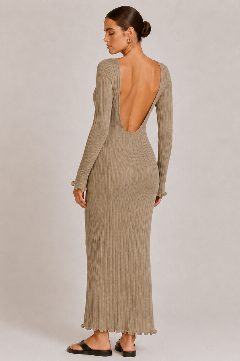 Women's Bodycon Maternity Dress — Khaki